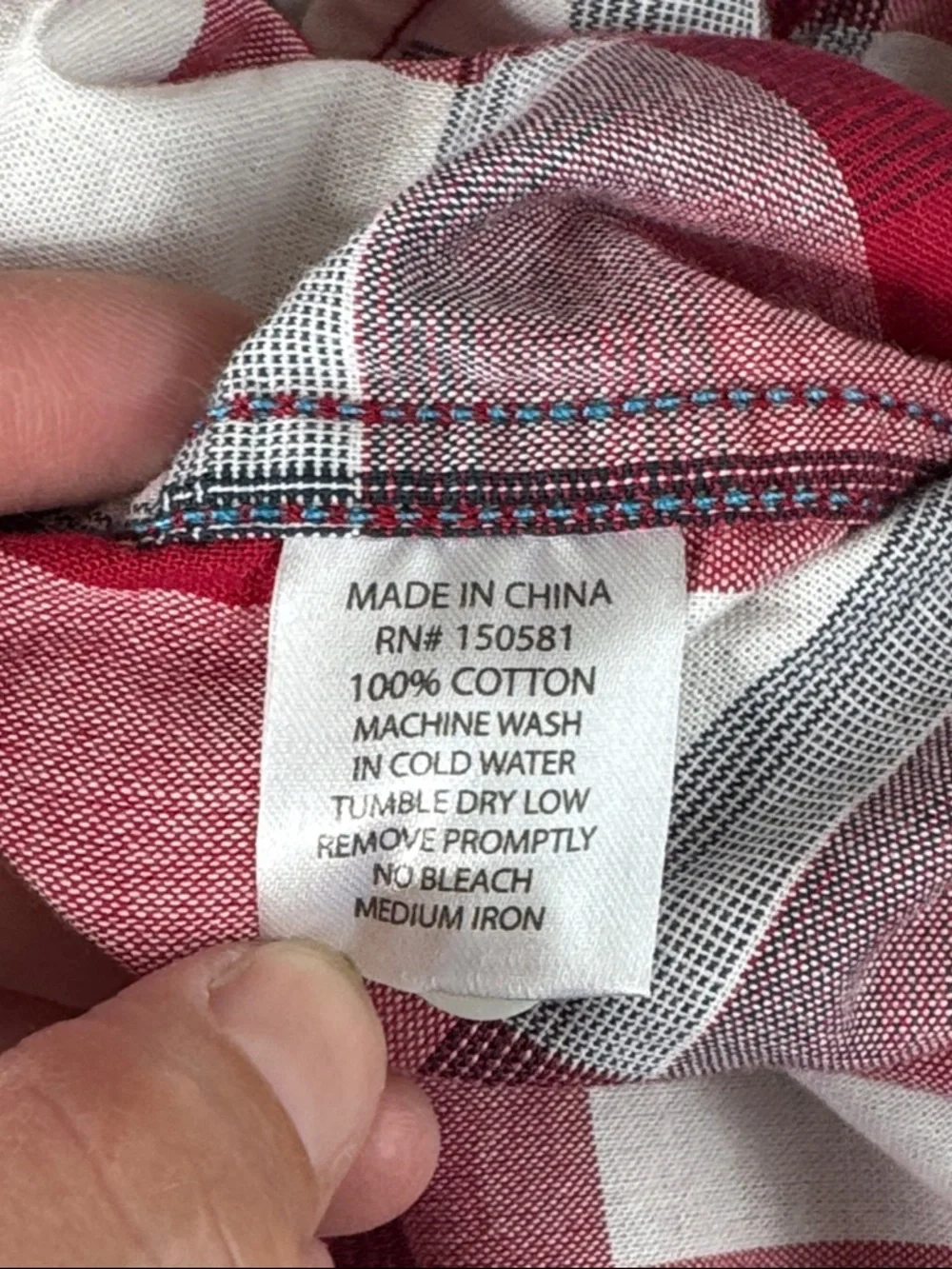 Flag & Anthem Red White Plaid Button Down Shirt Size Small NWT